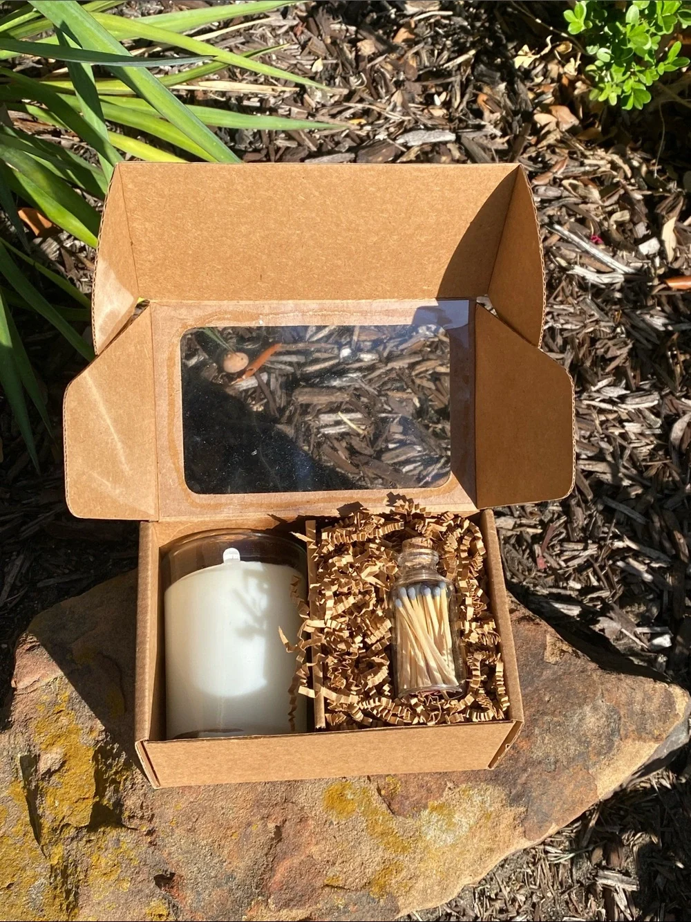 Lemon Verbena Candle with Matches in a gift box